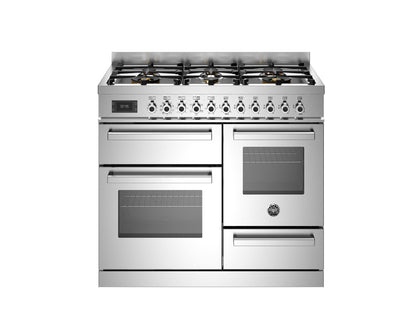 Bertazzoni Professional 100cm Range Cooker XG Oven Dual Fuel Stainless Steel - Nuovo Luxury - Dual Fuel Range Cooker