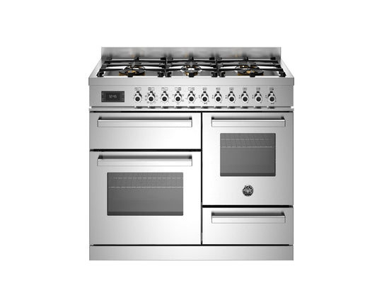 Bertazzoni Professional 100cm Range Cooker XG Oven Dual Fuel Stainless Steel - Nuovo Luxury - Dual Fuel Range Cooker
