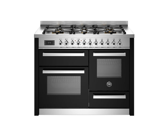 Bertazzoni Professional 110cm Range Cooker XG Oven Dual Fuel Gloss Black - Nuovo Luxury - Range Cooker