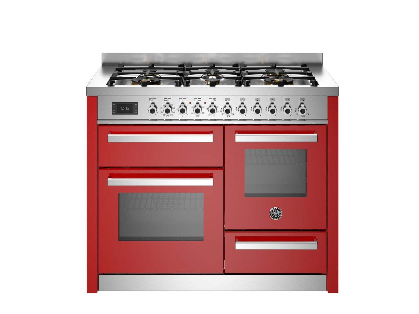 Bertazzoni Professional 110cm Range Cooker XG Oven Dual Fuel Gloss Red - Nuovo Luxury - Range Cooker