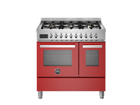 Bertazzoni Professional 90cm Range Cooker Twin Oven Dual Fuel Red - Nuovo Luxury - Range Cooker