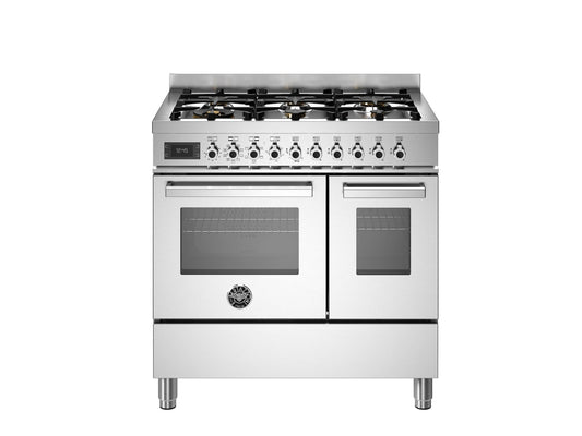 Bertazzoni Professional 90cm Range Cooker Twin Oven Dual Fuel Stainless Steel - Nuovo Luxury - Range Cooker