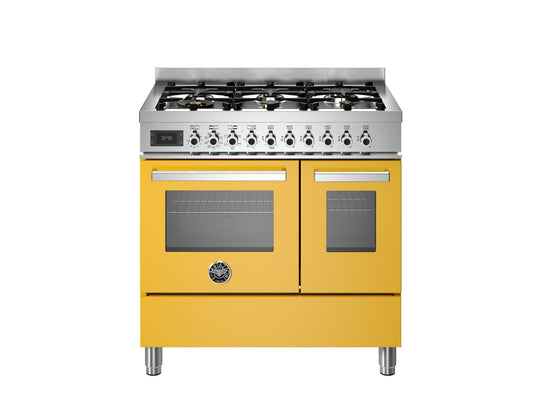 Bertazzoni Professional 90cm Range Cooker Twin Oven Dual Fuel Yellow - Nuovo Luxury - Range Cooker