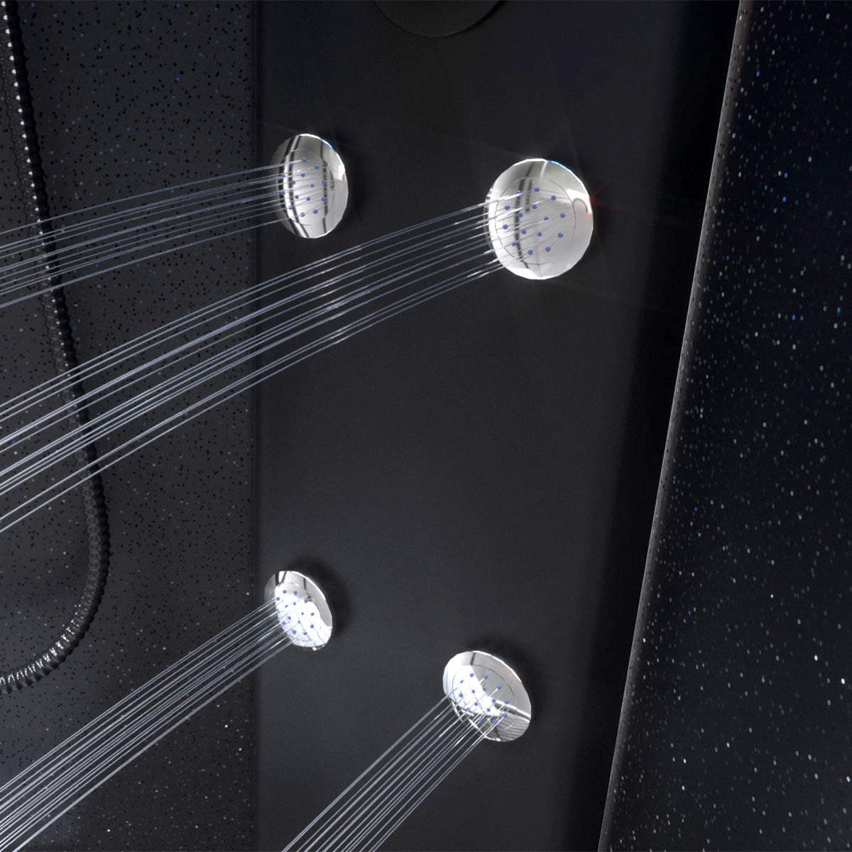 Limited Edition Insignia Black Sparkle Steam Shower Quadrant