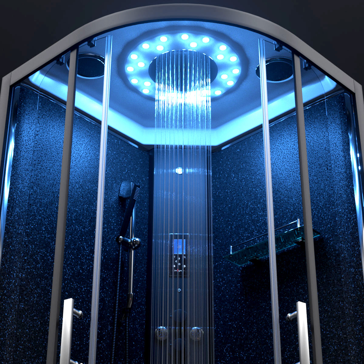 Limited Edition Insignia Black Sparkle Steam Shower Quadrant