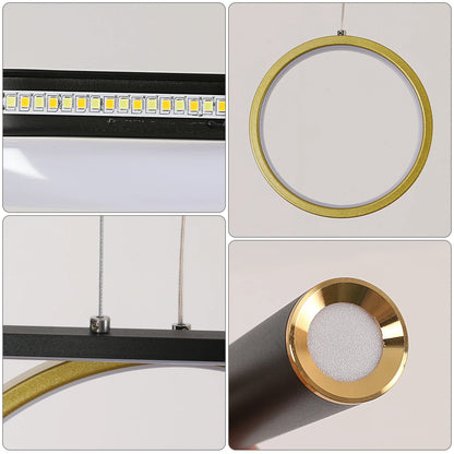 Contempo Wave & Ring LED Pendant Light – Luxury Dimmable Design - Nuovo Luxury - 