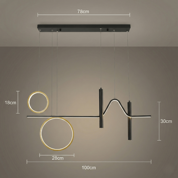 Contempo Wave & Ring LED Pendant Light – Luxury Dimmable Design - Nuovo Luxury - 