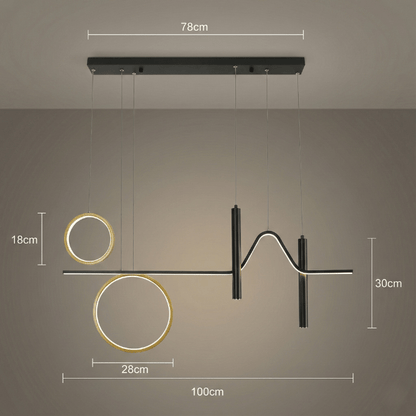 Contempo Wave & Ring LED Pendant Light – Luxury Dimmable Design - Nuovo Luxury - 