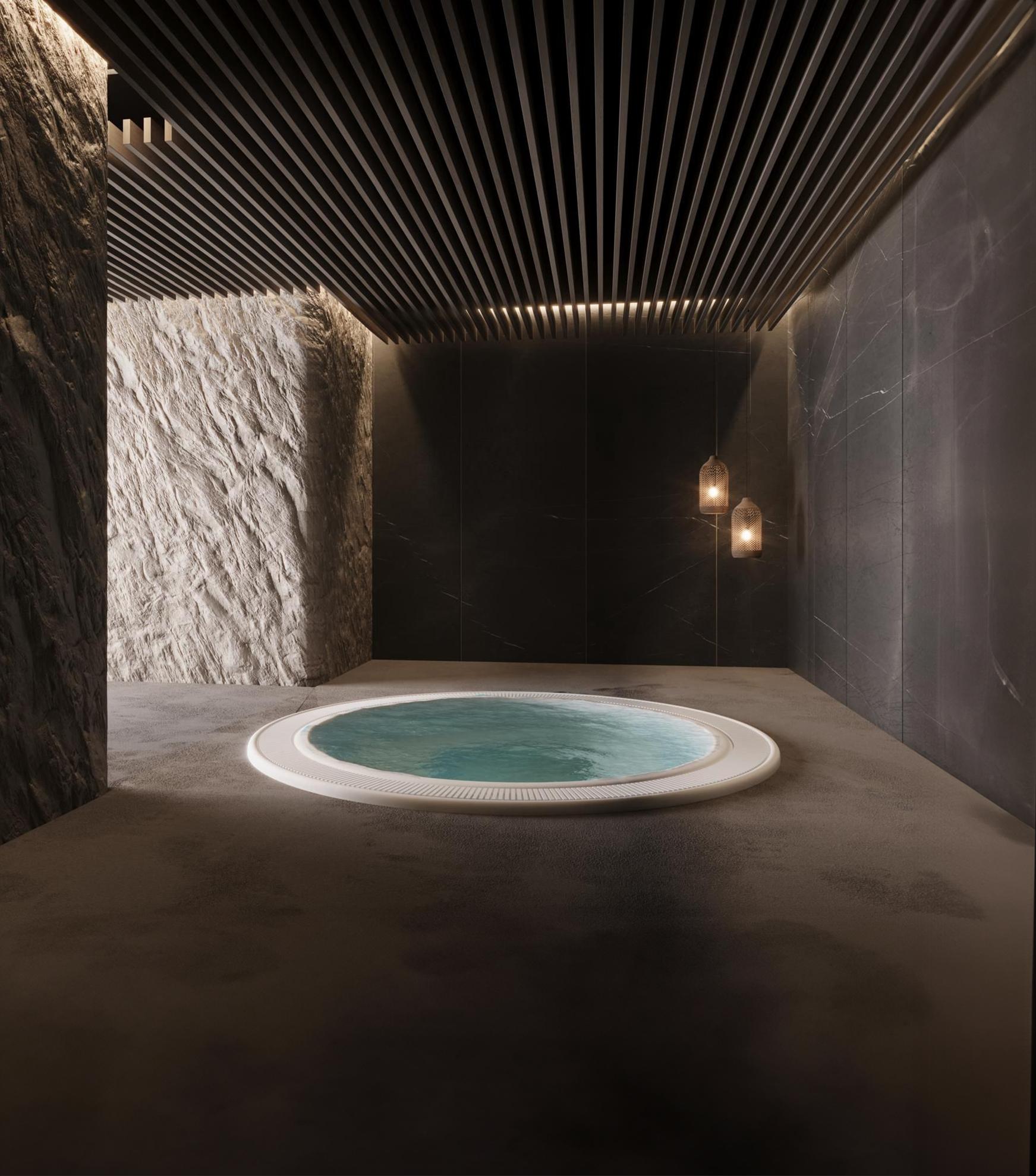 Chill Tubs Halo built-in commercial cold plunge in a recovery space