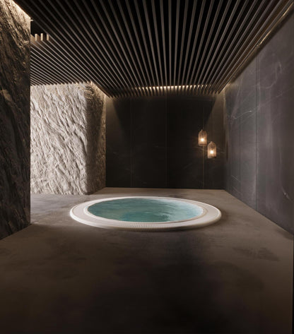 Chill Tubs Halo built-in commercial cold plunge in a recovery space