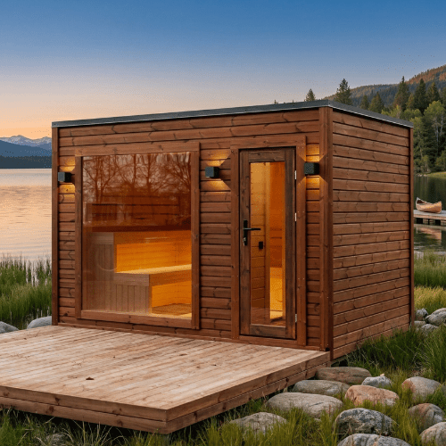 Fort Soleil 5 Person Traditional Finnish Sauna - Nuovo Luxury - Outdoor Sauna