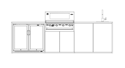 FrescoPro Augusta Outdoor Kitchen With 7000P 4 Burner BBQ - Dekton / ACP Doors - Nuovo Luxury - Outdoor Kitchen
