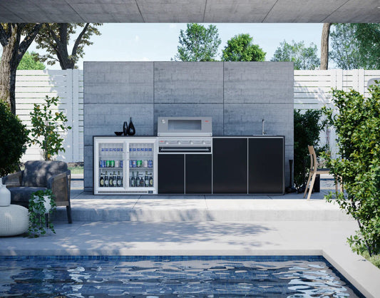 FrescoPro Augusta Outdoor Kitchen With 7000P 4 Burner BBQ - Dekton / ACP Doors - Nuovo Luxury - Outdoor Kitchen