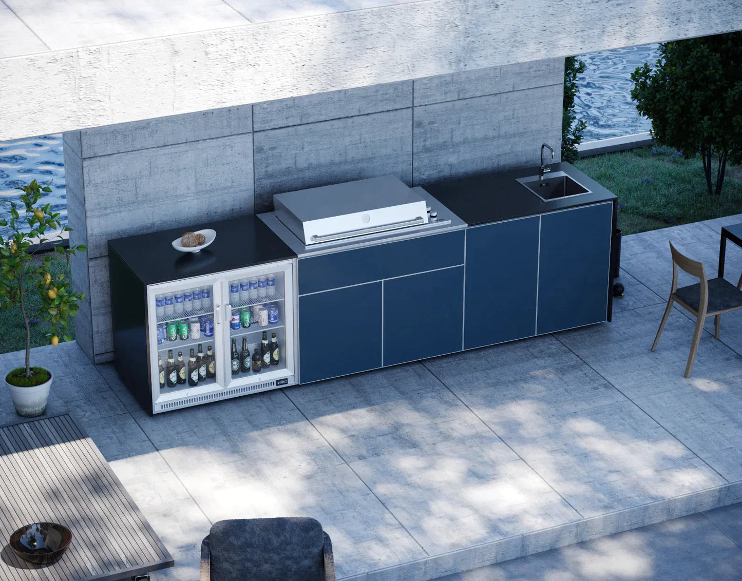 FrescoPro Augusta Outdoor Kitchen With Pro Line 6 Burner BBQ - Dekton Top / Dekton Doors - Nuovo Luxury - Outdoor Kitchen