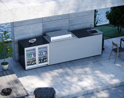 FrescoPro Augusta Outdoor Kitchen With Pro Line 6 Burner BBQ - Granite Top / ACP Doors - Nuovo Luxury - Outdoor Kitchen