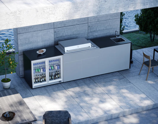 FrescoPro Augusta Outdoor Kitchen With Pro Line 6 Burner BBQ - Granite Top / ACP Doors - Nuovo Luxury - Outdoor Kitchen