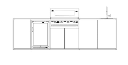 FrescoPro Boronia Outdoor Kitchen With 7000P 4 Burner BBQ - Dekton Top / Dekton Doors - Nuovo Luxury - Outdoor Kitchen