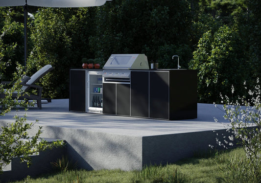 FrescoPro Boronia Outdoor Kitchen With 7000P 4 Burner BBQ - Granite Top / ACP Doors - Nuovo Luxury - Outdoor Kitchen