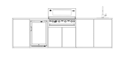 FrescoPro Boronia Outdoor Kitchen With 7000P 4 Burner BBQ - Granite Top / ACP Doors - Nuovo Luxury - Outdoor Kitchen