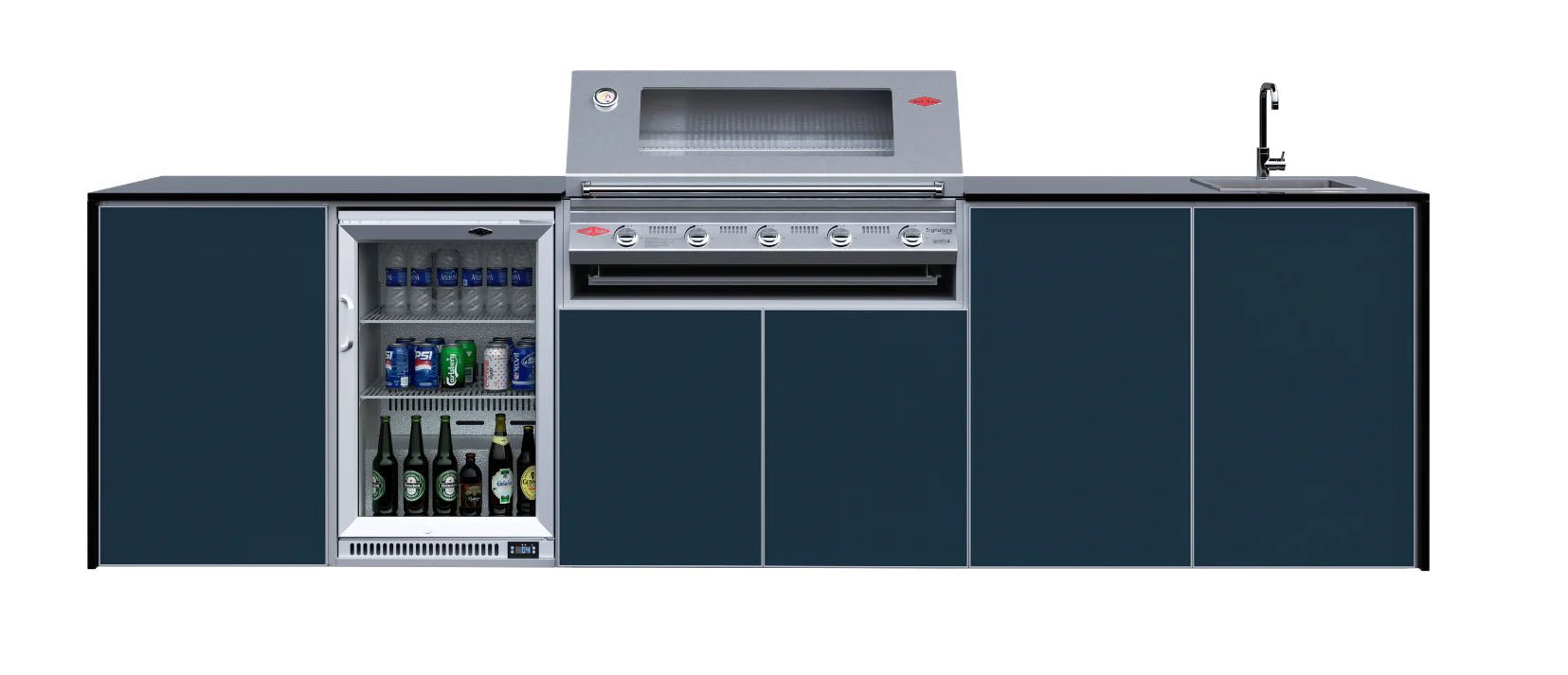 FrescoPro Boronia Outdoor Kitchen With 7000P 5 Burner BBQ - Granite Top / ACP Doors - Nuovo Luxury - Outdoor Kitchen