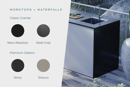 FrescoPro Canberra Outdoor Kitchen with S3000S 4 Burner Barbeque - Dekton / Dekton Doors - Nuovo Luxury - Outdoor Kitchen