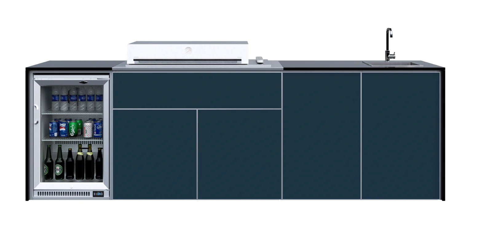 FrescoPro Esperance Outdoor Kitchen With Pro Line 6 Burner BBQ - Dekton / ACP Doors - Nuovo Luxury - Outdoor Kitchen
