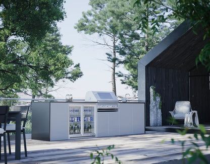 FrescoPro Fremantle Outdoor Kitchen With 7000P 4 Burner BBQ - Granite Top / ACP Doors - Nuovo Luxury - Outdoor Kitchen