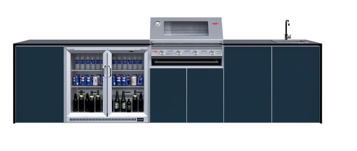 FrescoPro Fremantle Outdoor Kitchen With 7000P 4 Burner BBQ - Granite Top / ACP Doors - Nuovo Luxury - Outdoor Kitchen