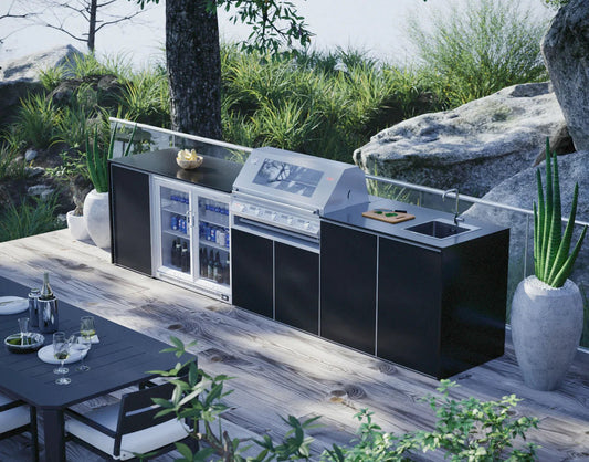 FrescoPro Fremantle Outdoor Kitchen With 7000P 5 Burner BBQ - Dekton Top / ACP Doors - Nuovo Luxury - Outdoor Kitchen