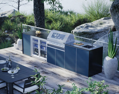 FrescoPro Fremantle Outdoor Kitchen With 7000P 5 Burner BBQ - Granite Top / ACP Doors - Nuovo Luxury - Outdoor Kitchen
