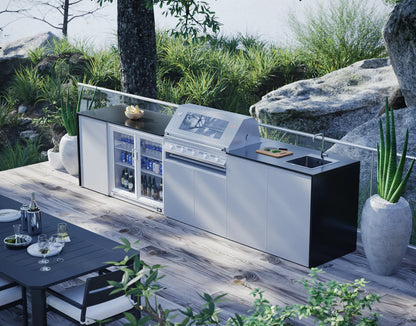FrescoPro Fremantle Outdoor Kitchen With 7000P 5 Burner BBQ - Granite Top / ACP Doors - Nuovo Luxury - Outdoor Kitchen