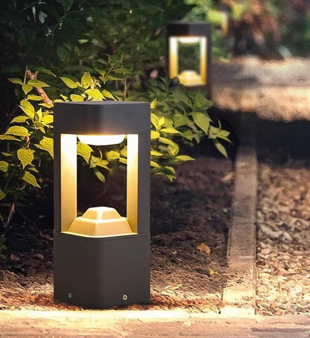 Garden bollard light size comparison showing the 30cm, 60cm and 90cm heights side by side