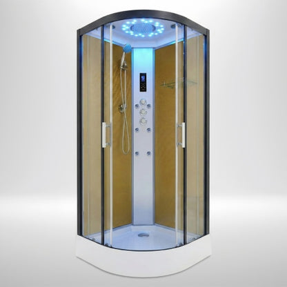 Platinum Shower Cabin 900x900mm - Black Frame / Clear Glass
