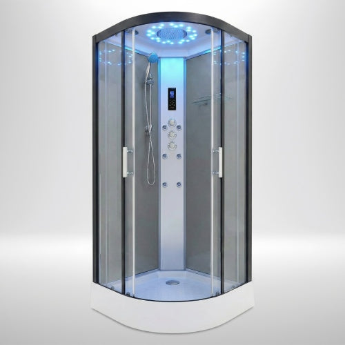 Platinum Shower Cabin 1000x1000mm - Black Frame / Clear Glass