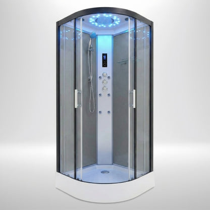 Platinum Shower Cabin 900x900mm - Black Frame / Clear Glass