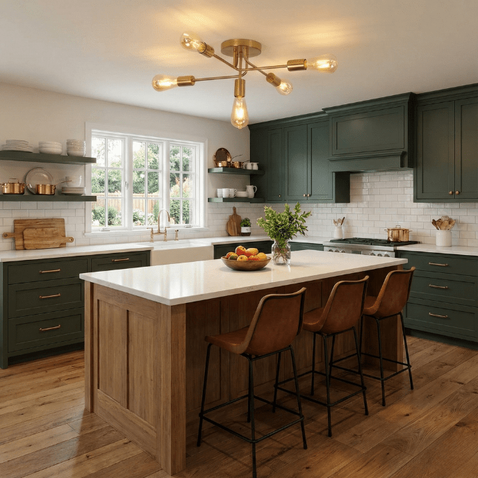 Golden Starburst Branch Chandelier – 5‑Light E27 Ceiling Light - Nuovo Luxury - 