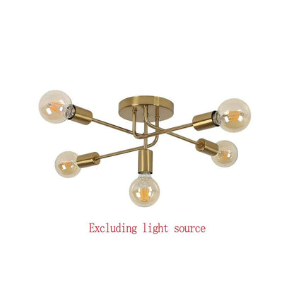 Golden Starburst Branch Chandelier – 5‑Light E27 Ceiling Light - Nuovo Luxury - Lighting