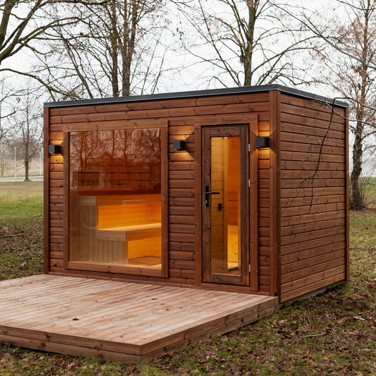 Halo Saunas Fort Soleil 4 to 6 Person Traditional Sauna - Nuovo Luxury - Outdoor Sauna