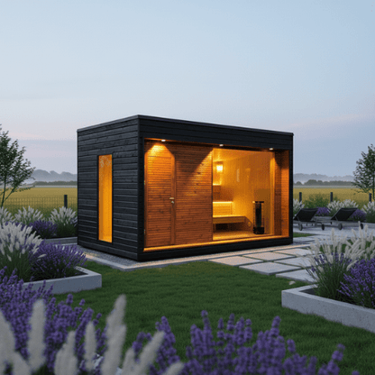 Halo Saunas Hideout 6 Person Traditional Sauna 5m - Nuovo Luxury - Outdoor Sauna