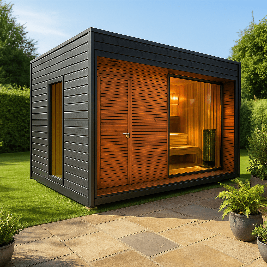 Halo Saunas Hideout 6 Person Traditional Sauna 5m - Nuovo Luxury - Outdoor Sauna