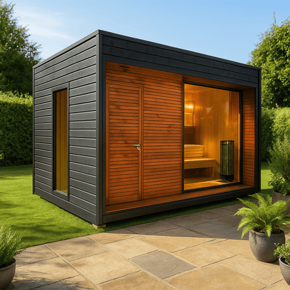 Halo Saunas Hideout 6 Person Traditional Sauna 5m - Nuovo Luxury - Outdoor Sauna