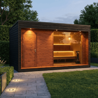 Halo Saunas Hideout 6 Person Traditional Sauna 5m - Nuovo Luxury - Outdoor Sauna