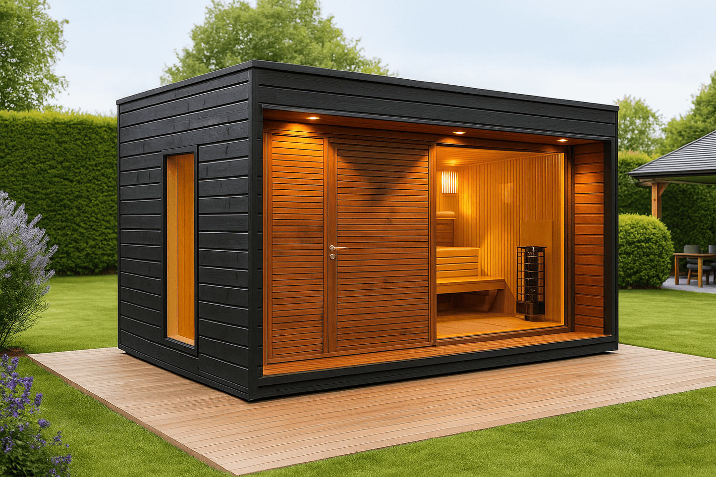 Halo Saunas Hideout 6 Person Traditional Sauna 5m - Nuovo Luxury - Outdoor Sauna