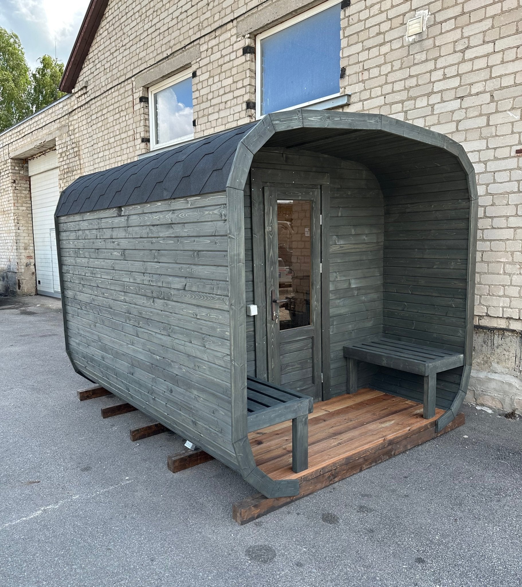 Halo Saunas Rejuvenation Quad Traditional Outdoor 4 to 6 Person Sauna - Nuovo Luxury - Outdoor Sauna