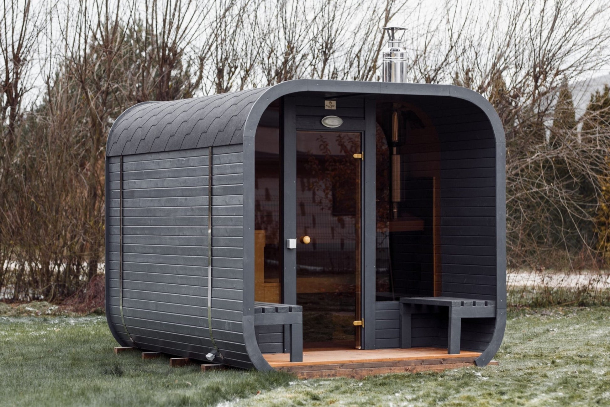 Halo Saunas Rejuvenation Quad Traditional Outdoor 4 to 6 Person Sauna - Nuovo Luxury - Outdoor Sauna