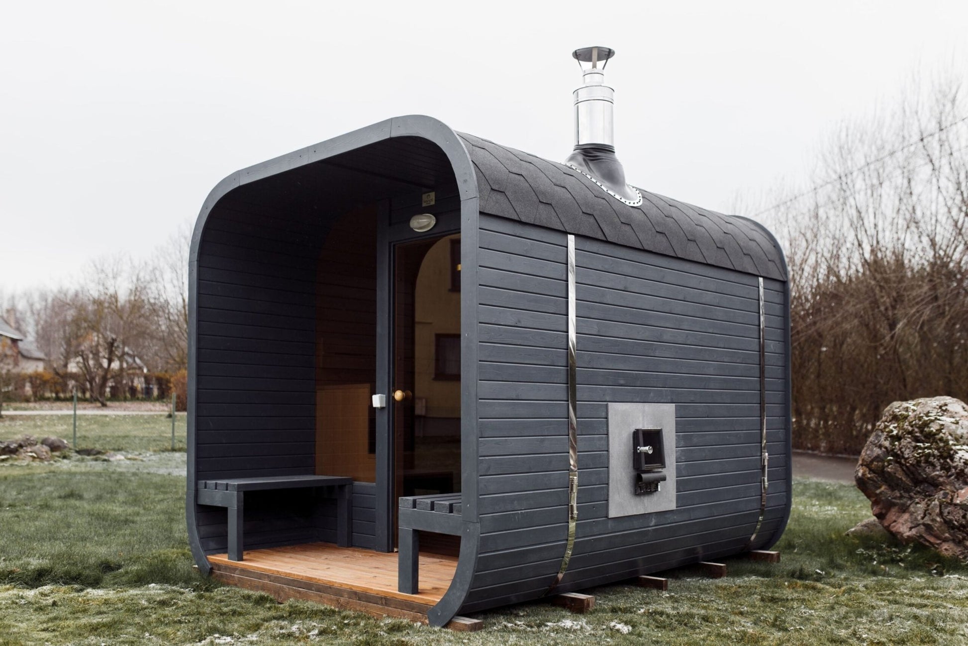 Halo Saunas Rejuvenation Quad Traditional Outdoor 4 to 6 Person Sauna - Nuovo Luxury - Outdoor Sauna