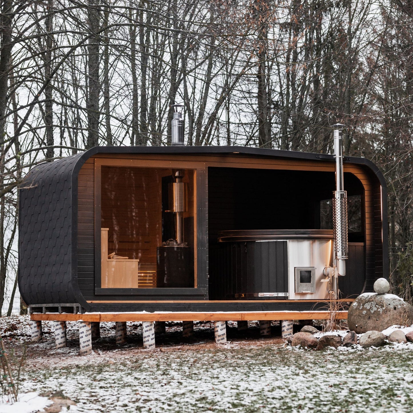Halo Saunas Sanctuary 2 in 1 Spa Hot Tub & Sauna Combo - Nuovo Luxury - Outdoor Sauna