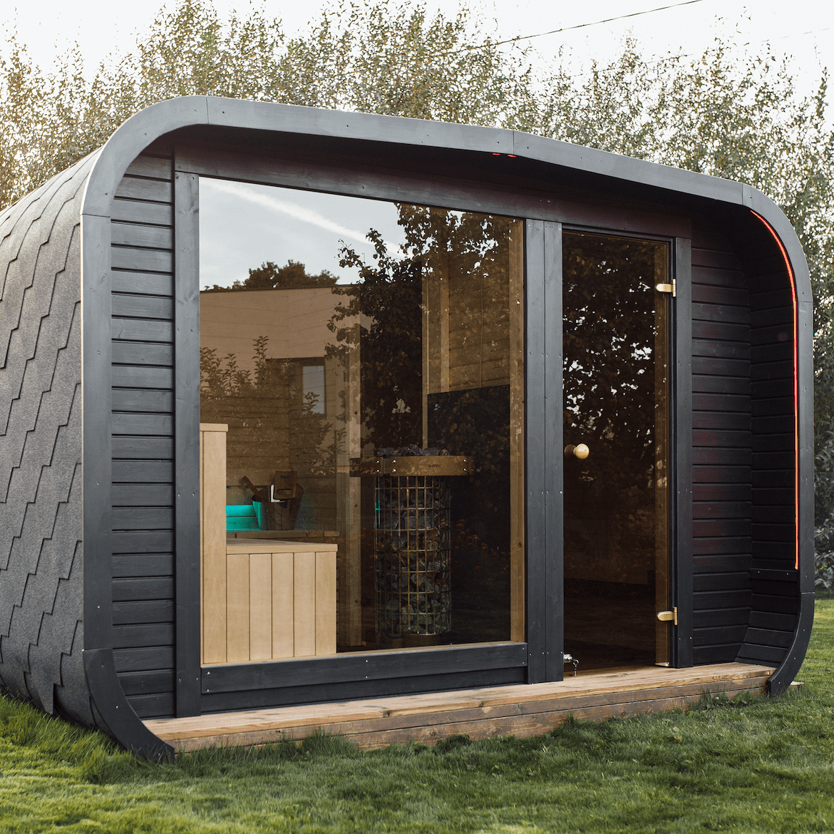 Halo Saunas Sanctuary V1 4 - 6 Person Traditional Outdoor Sauna - Nuovo Luxury - Outdoor Sauna