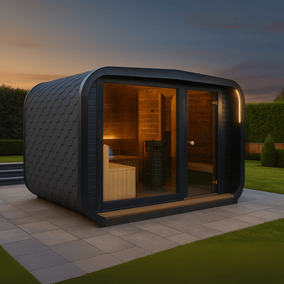 Halo Saunas Sanctuary V2 Thermo - wood Outdoor Sauna Insulated (50mm PAROC) - Nuovo Luxury - Outdoor Sauna