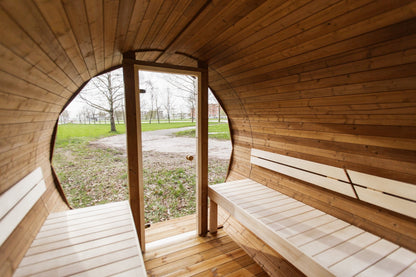 Halo Saunas Vox Barrel Sauna Thermo - wood - Nuovo Luxury - Outdoor Sauna